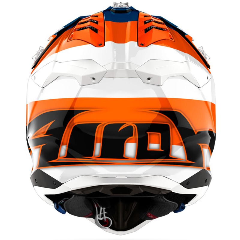 Casco de motocross Airoh Aviator 3 Monarch naranja brillante