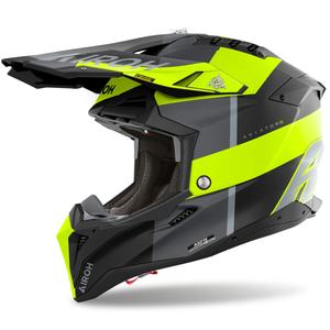 Casco de motocross Airoh Aviator 3 Monarch amarillo mate