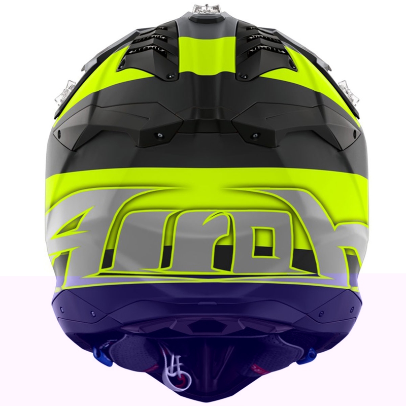 Casco de motocross Airoh Aviator 3 Monarch amarillo mate