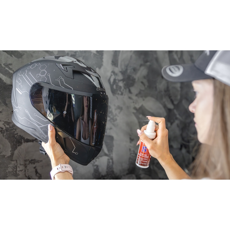 Limpiador de viseras y cascos S100 con paño de microfibra - Limpiador de viseras y cascos 100 ml