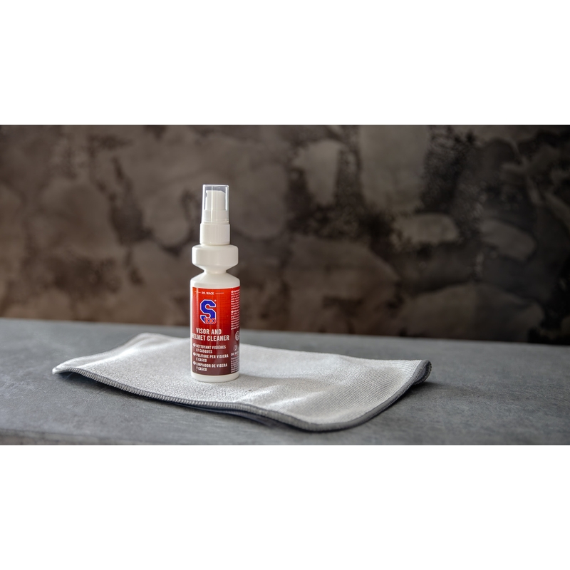 Limpiador de viseras y cascos S100 con paño de microfibra - Limpiador de viseras y cascos 100 ml