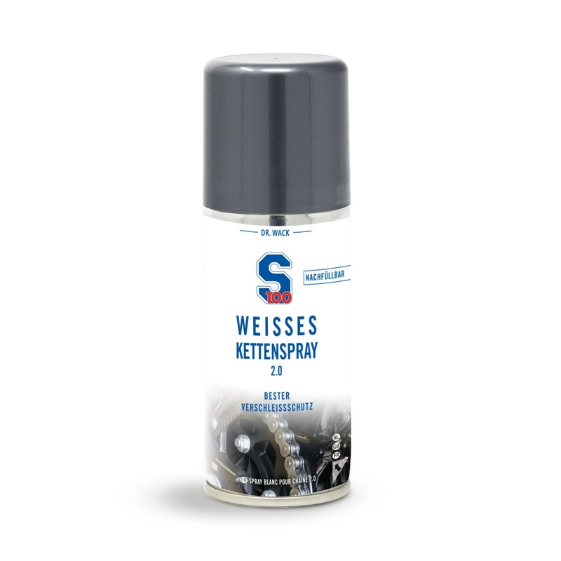 Lubricante para cadenas S100 - Spray blanco para cadenas 2.0 100 ml