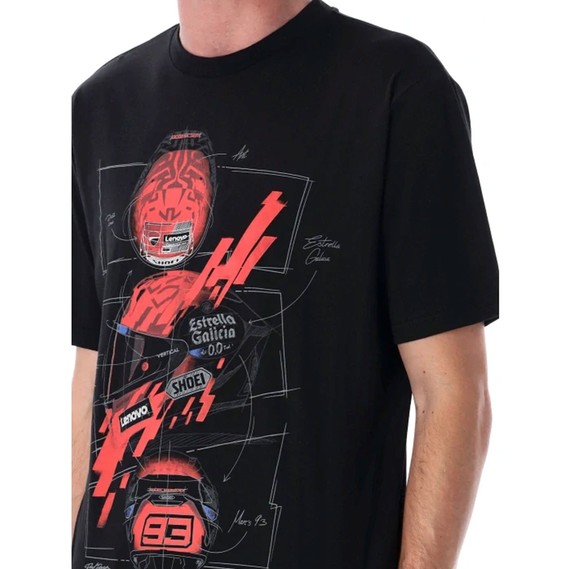 Camiseta Ducati Marc Márquez - Casco MotoGP negro-rojo