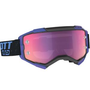 Gafas de motocross Scott Fury CH negras y azules con plexiglás morado espejado
