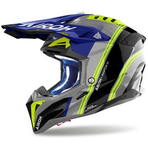 Casco de motocross Airoh Aviator 3 Hima azul brillante
