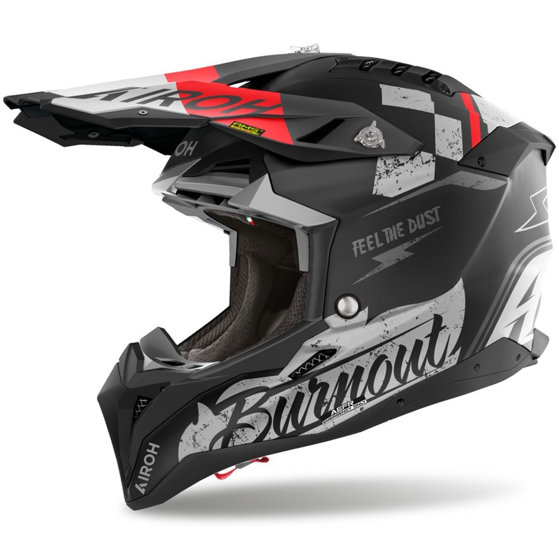 Casco de motocross Airoh Aviator 3 Burnout negro mate