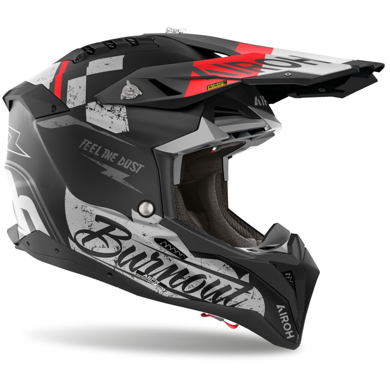 Casco de motocross Airoh Aviator 3 Burnout negro mate