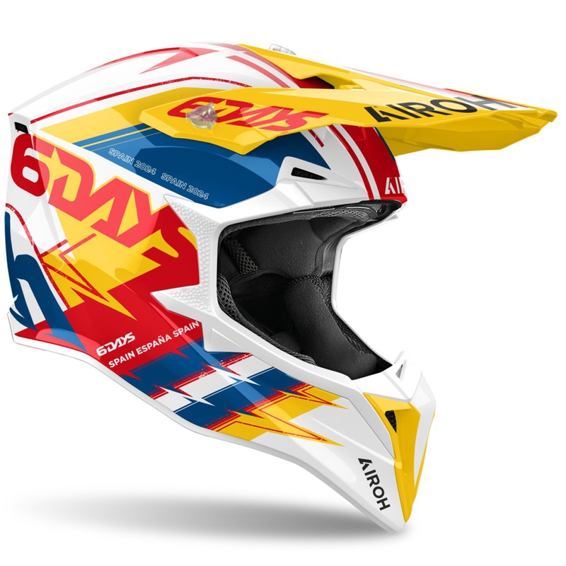 Casco de motocross Airoh Wraaap Six Days España multicolor brillante