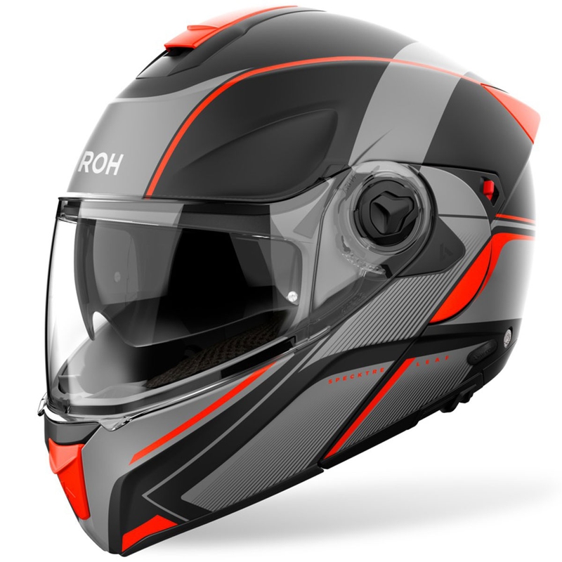 Casco abatible Airoh Specktre Leaf naranja mate