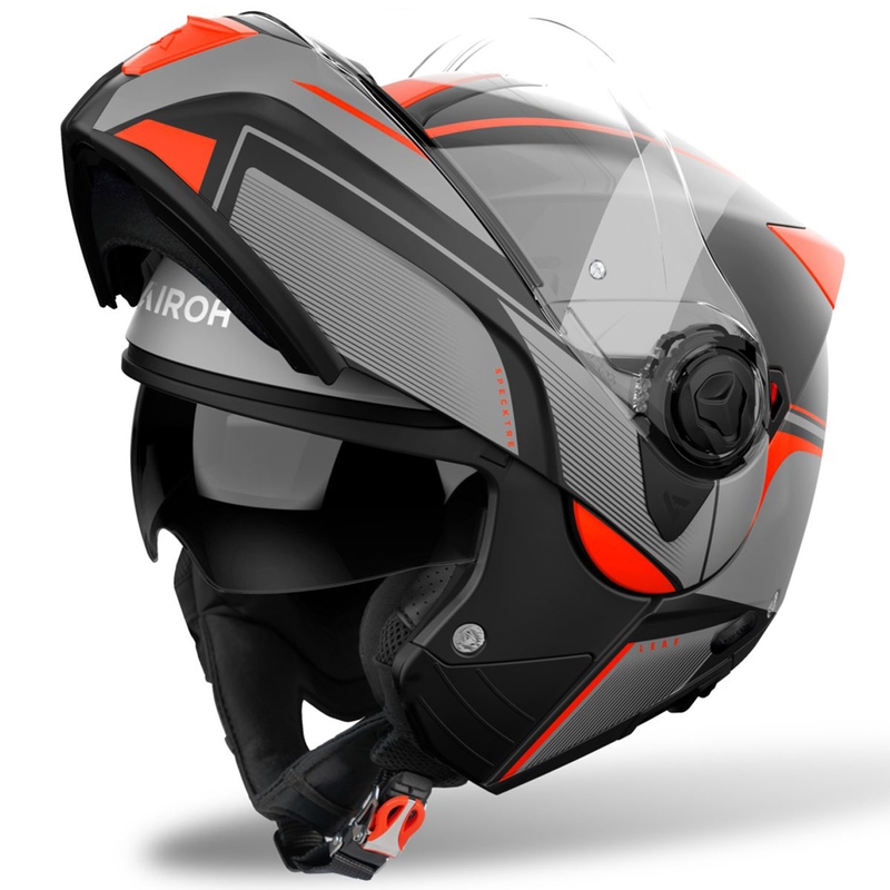 Casco abatible Airoh Specktre Leaf naranja mate