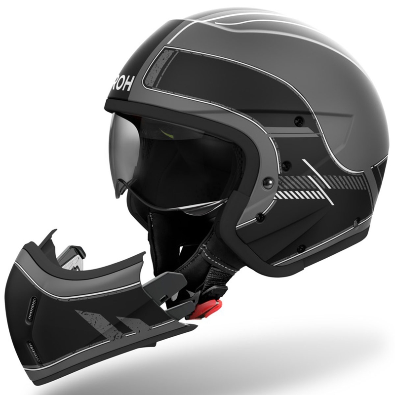 Casco modular de moto Airoh J110 Raster negro mate