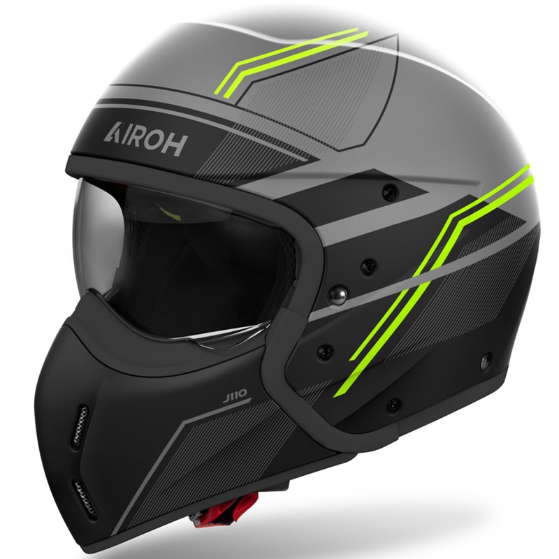 Casco modular de moto Airoh J110 Slim amarillo mate