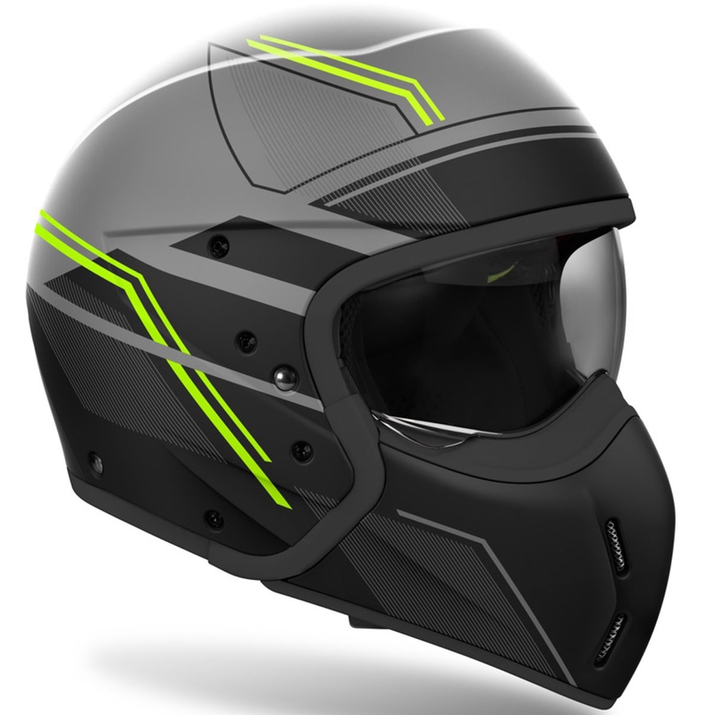 Casco modular de moto Airoh J110 Slim amarillo mate