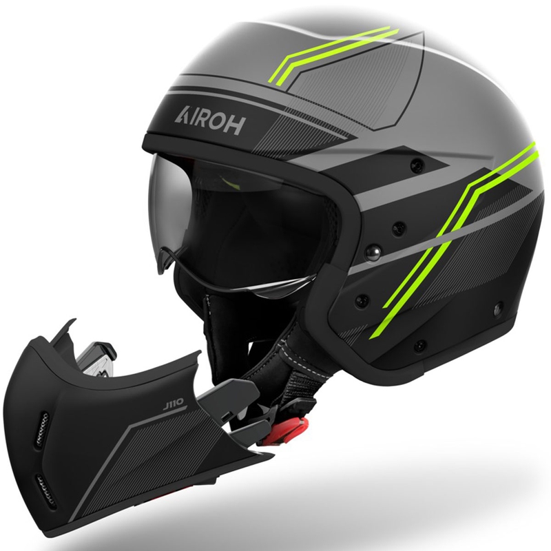 Casco modular de moto Airoh J110 Slim amarillo mate