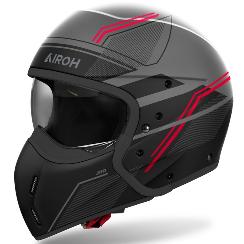 Casco modular de moto Airoh J110 Slim rojo mate
