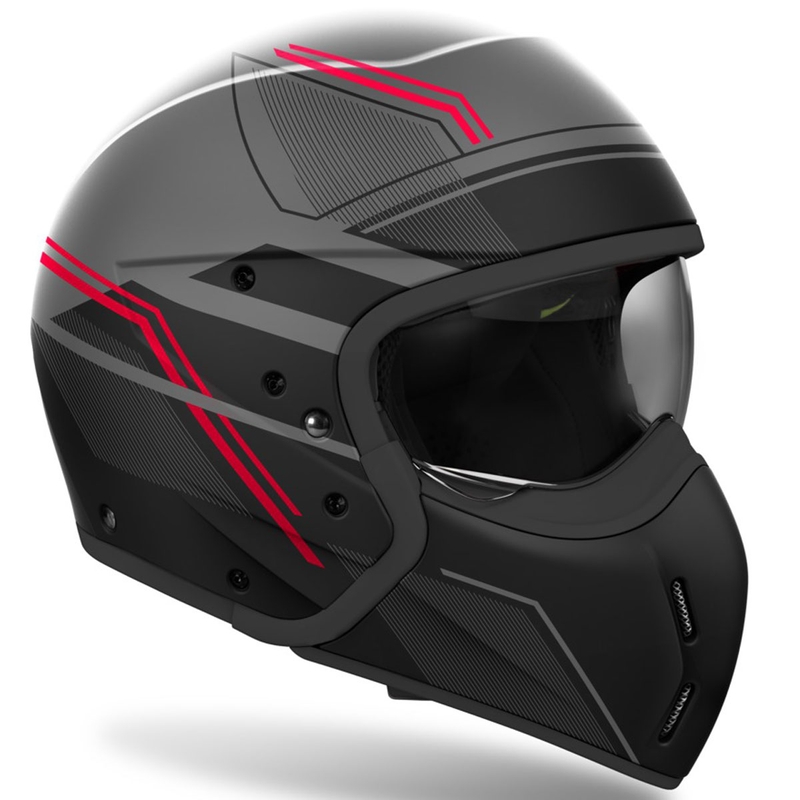 Casco modular de moto Airoh J110 Slim rojo mate