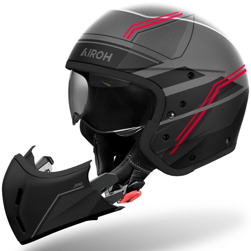 Casco modular de moto Airoh J110 Slim rojo mate