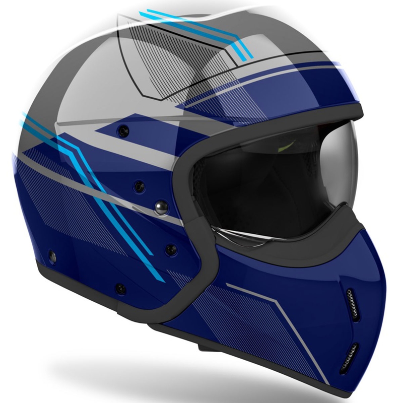Casco modular de moto Airoh J110 Slim azul brillante