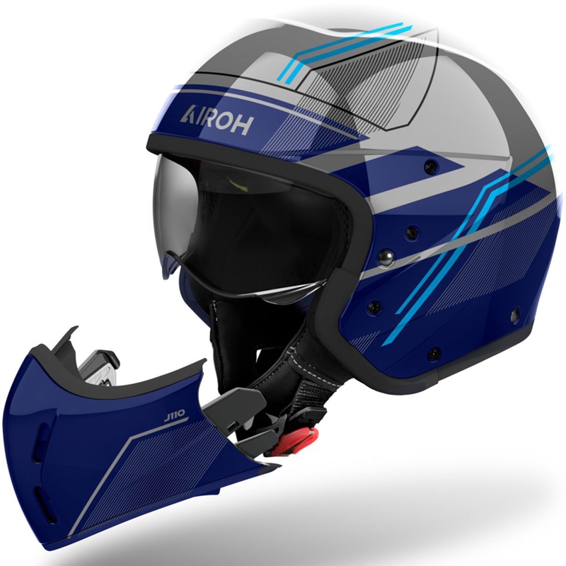 Casco modular de moto Airoh J110 Slim azul brillante