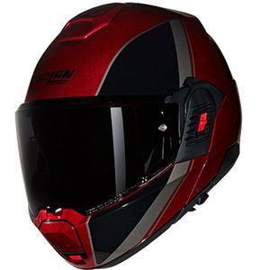 Casco de moto abatible Nolan N120-1 Verniciatura Speciale N-COM 344 negro-rojo