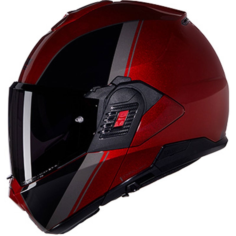Casco de moto abatible Nolan N120-1 Verniciatura Speciale N-COM 344 negro-rojo