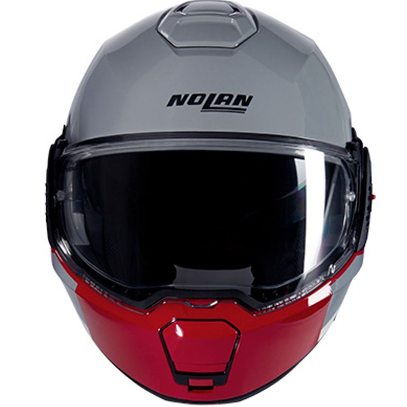 Casco de moto abatible Nolan N120-1 Grafo N-COM 349 gris-blanco-rojo