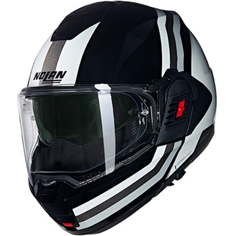 Casco de moto modular Nolan N120-1 Lineo N-COM 348 negro-blanco-plata