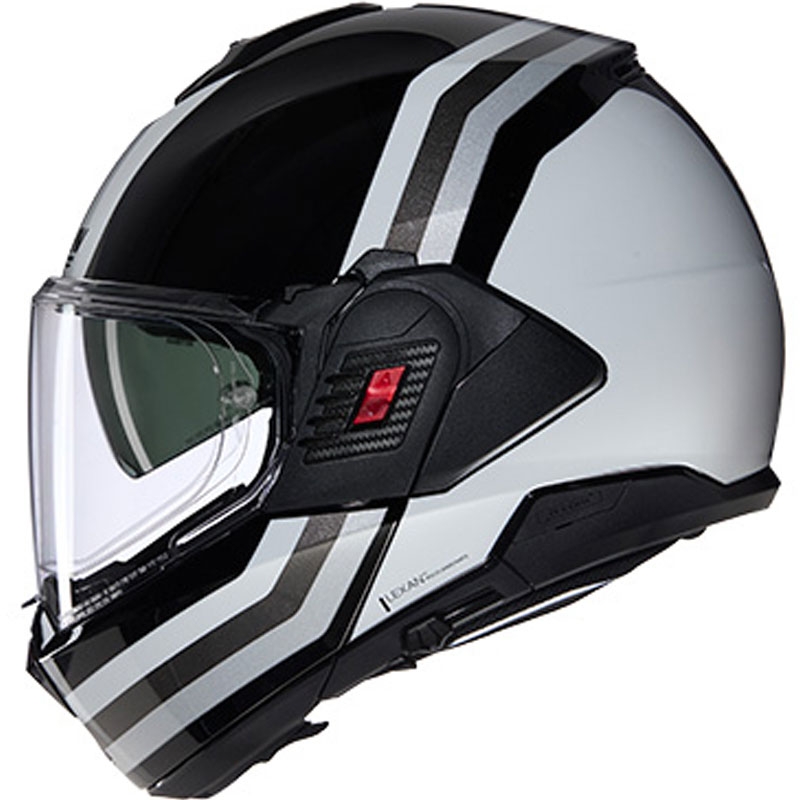 Casco de moto modular Nolan N120-1 Lineo N-COM 348 negro-blanco-plata