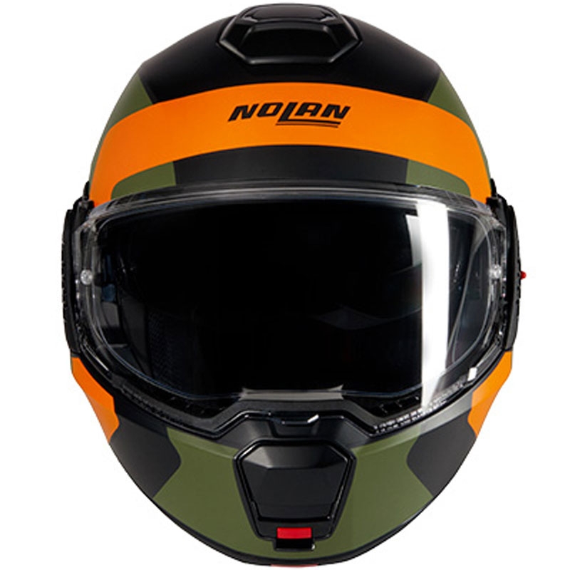 Casco de moto abatible Nolan N120-1 Omocromo N-COM 345 negro-naranja-verde