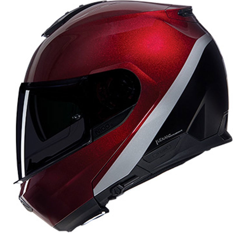 Casco de moto abatible Nolan N100-6 Verniciatura Speciale N-COM 341 rojo-negro