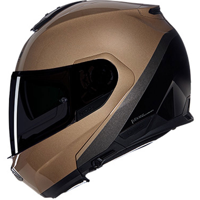 Casco de moto abatible Nolan N100-6 Verniciatura Speciale N-COM 341 arena-negro