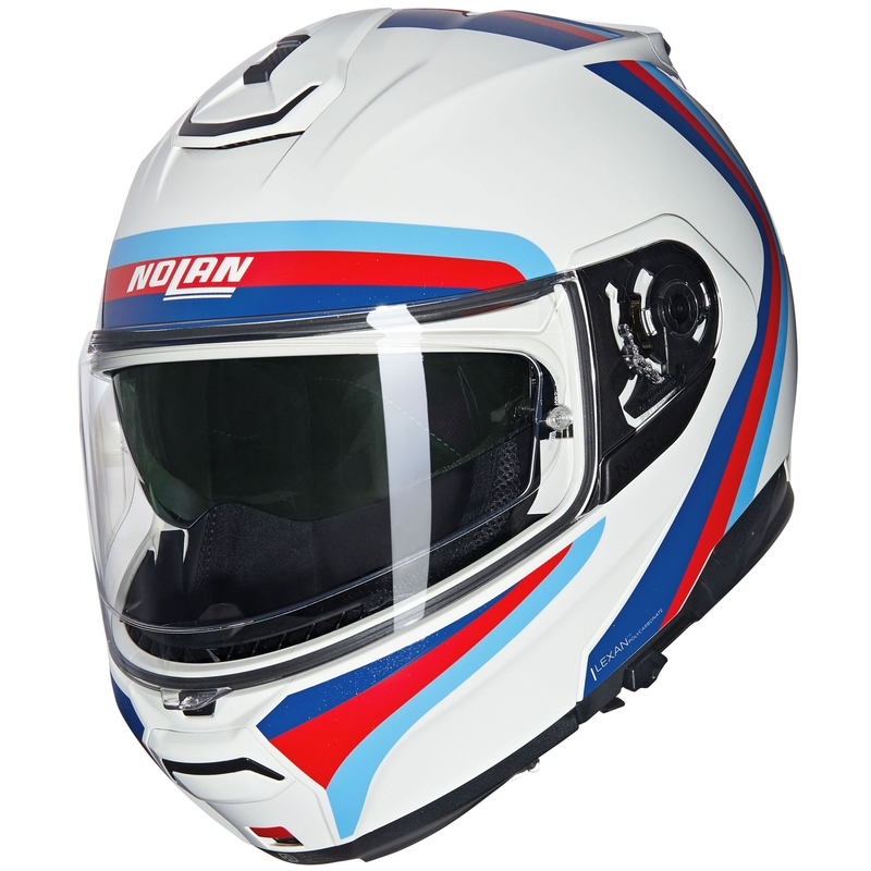 Casco de moto abatible Nolan N100-6 Assoluto N-COM 347 blanco-rojo-azul