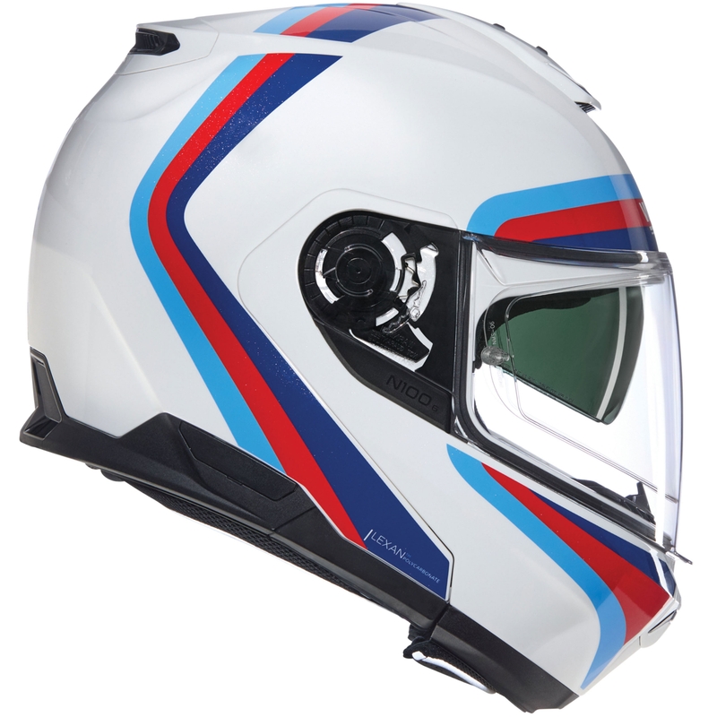 Casco de moto abatible Nolan N100-6 Assoluto N-COM 347 blanco-rojo-azul