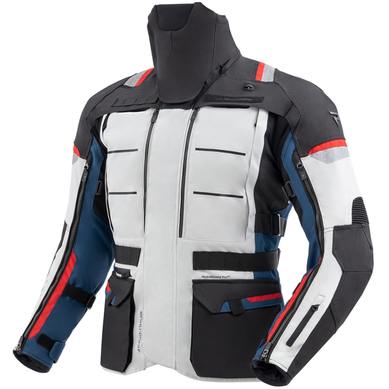 Chaqueta de moto Rebelhorn Cubby V azul-gris-roja