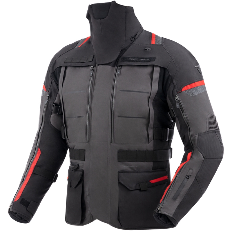 Chaqueta de moto Rebelhorn Cubby V negra, antracita y roja
