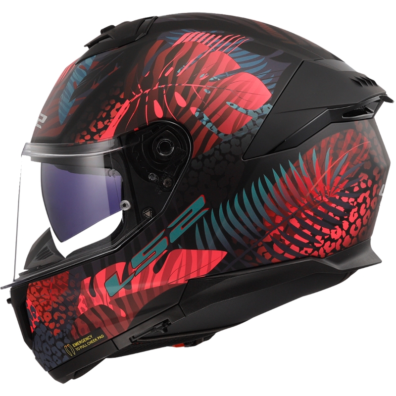 Casco integral de moto LS2 FF808 Stream II Jungle Negro-Rosa-Azul