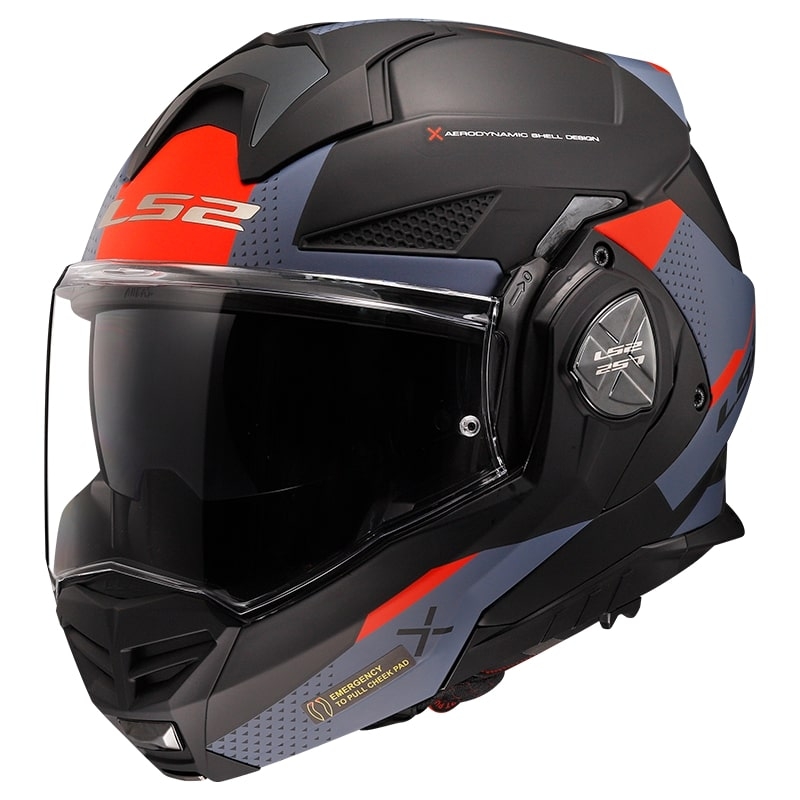 Casco de moto abatible LS2 FF901 Advant X Oblivion negro-azul-rojo - II. calidad
