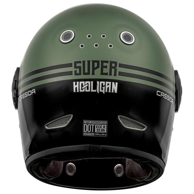 Casco integral de moto Cassida Fibre Super Hooligan negro-verde en oferta - II. calidad