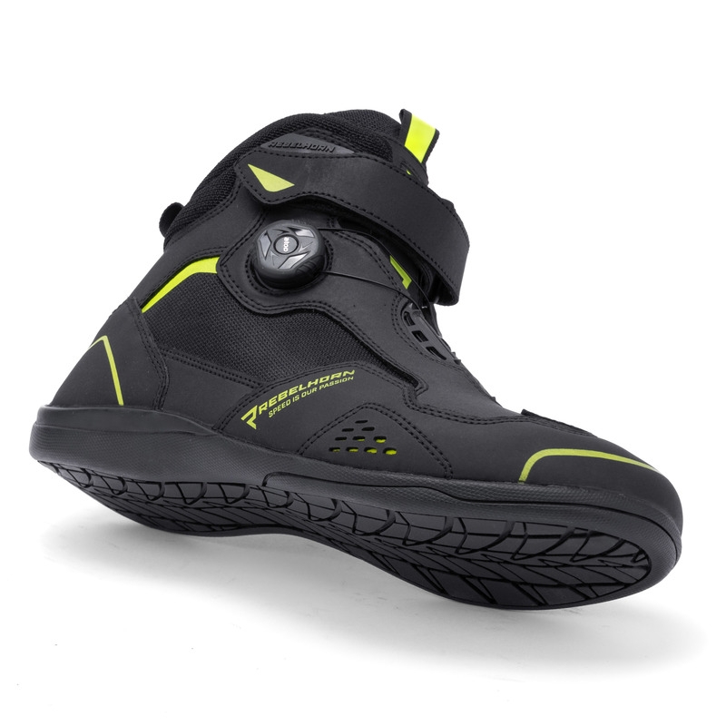 Botas de moto Rebelhorn Spark II negro-amarillo fluo - 2ª calidad - II. calidad