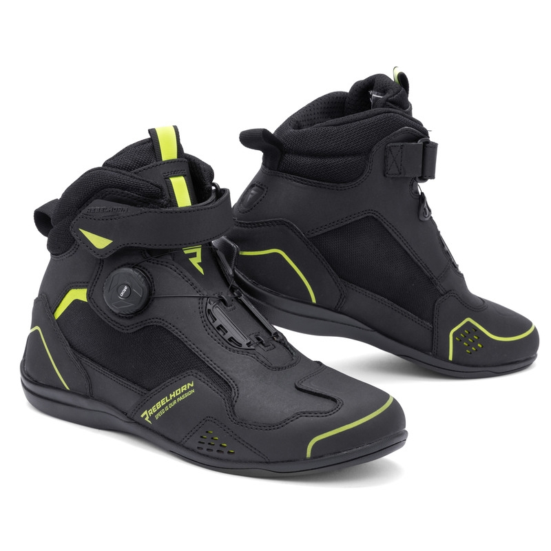 Botas de moto Rebelhorn Spark II negro-amarillo fluo - 2ª calidad - II. calidad