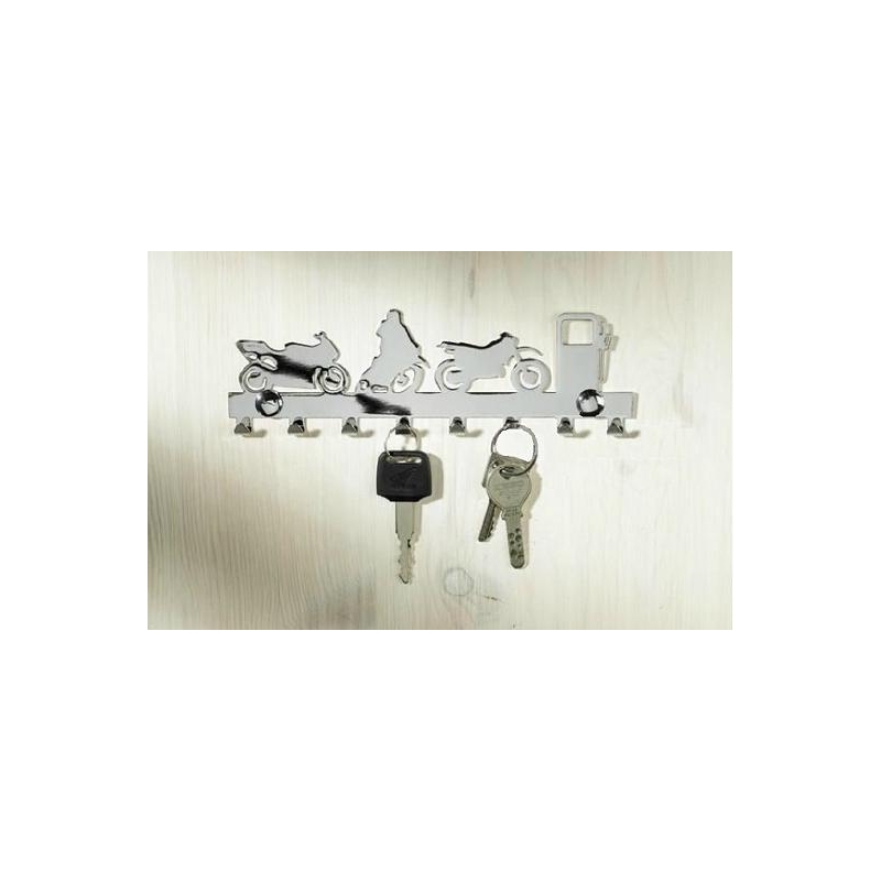 Colgador de llaves cromado - 8 ganchos