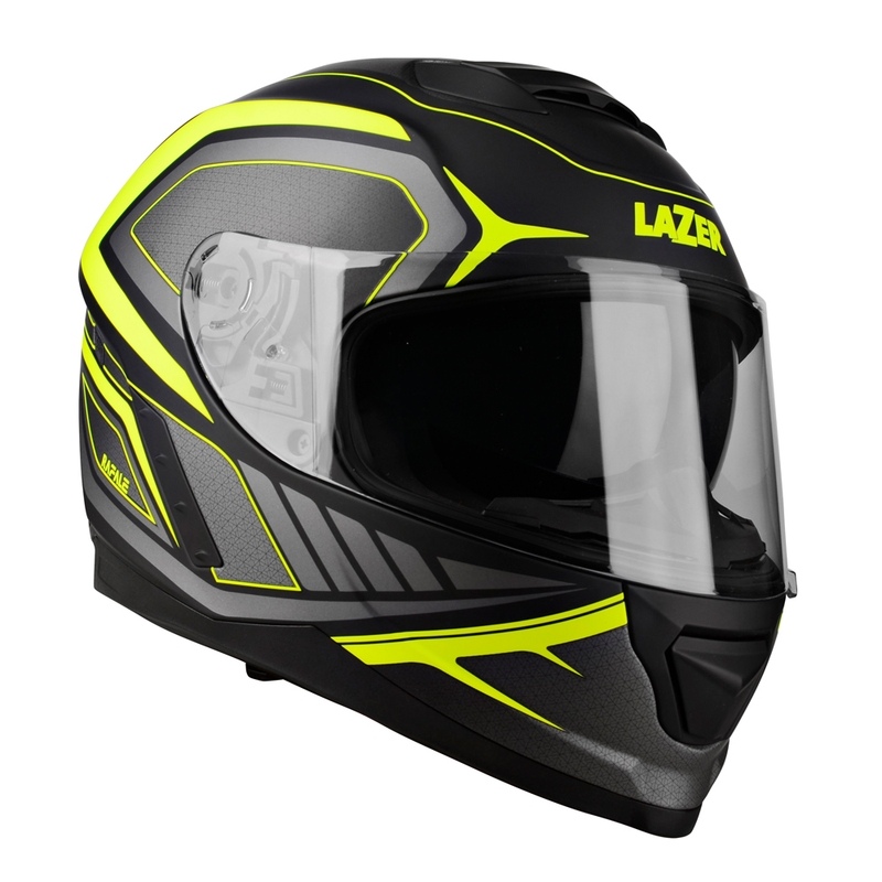 Casco integral de moto Lazer Rafale Hexa negro-amarillo fluo liquidación