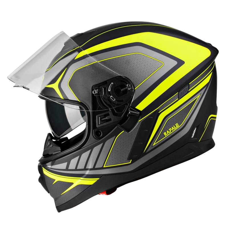 Casco integral de moto Lazer Rafale Hexa negro-amarillo fluo liquidación