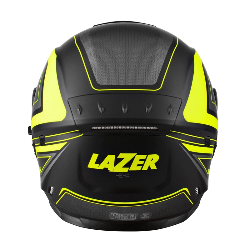 Casco integral de moto Lazer Rafale Hexa negro-amarillo fluo liquidación