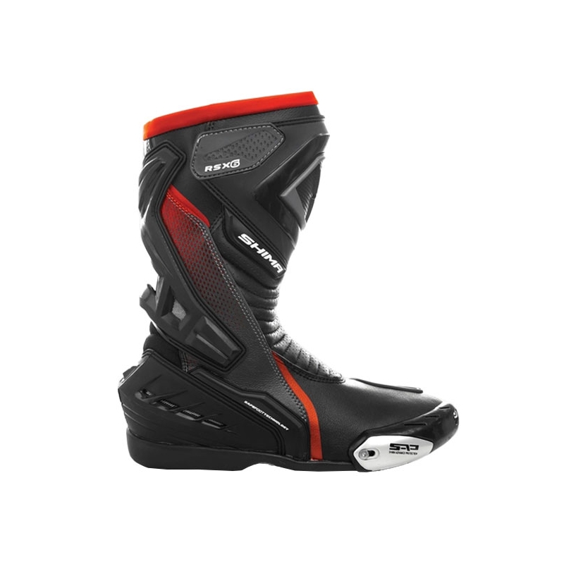 Botas de moto Shima RSX-6 negro-rojo fluo