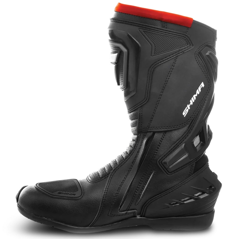 Botas de moto Shima RSX-6 negro-rojo fluo