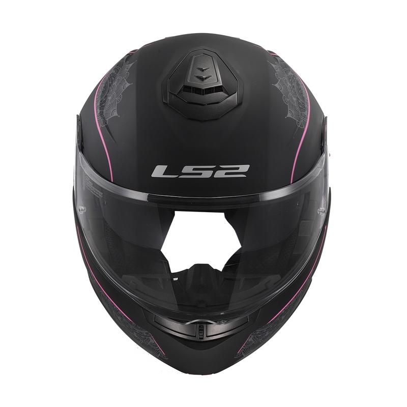 Casco abatible LS2 FF908 Strobe II Lux negro-rosa