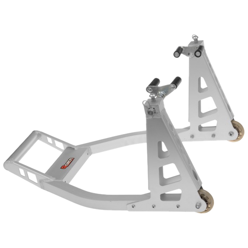 Caballete moto Q-TECH delantero aluminio plata