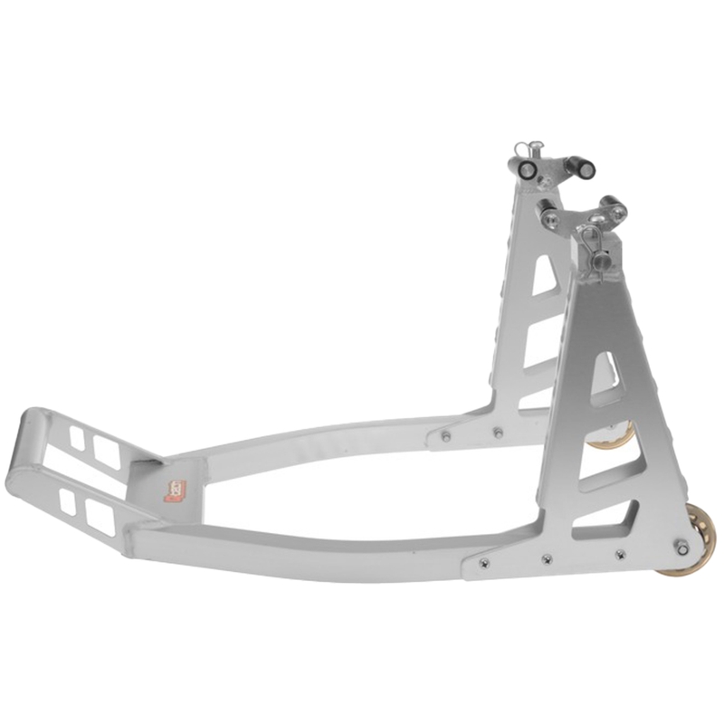 Caballete moto Q-TECH delantero aluminio plata