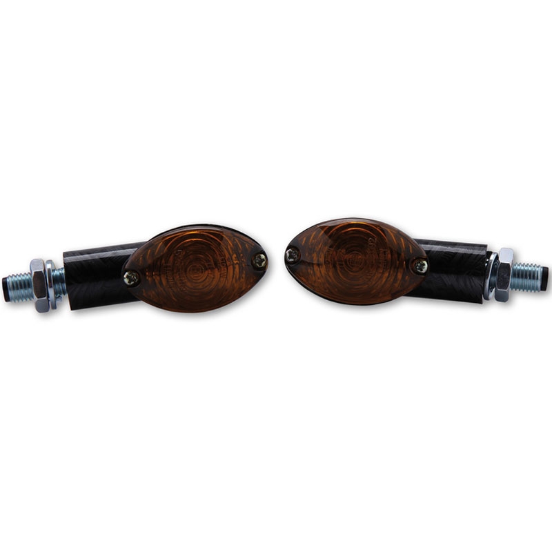 Intermitentes para motocicleta Highsider Smart Cateye Mini en negro ahumado